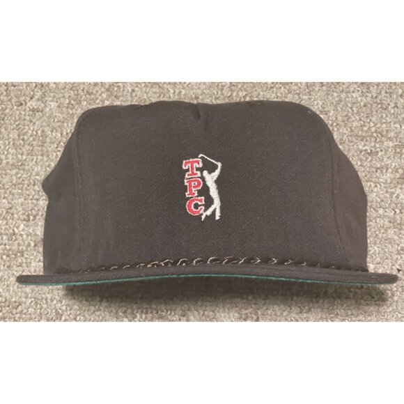 Vintage 80s Large TPC PGA Golf New Era Pro Model Snapback Hat Cap USA Brown - Picture 2 of 9